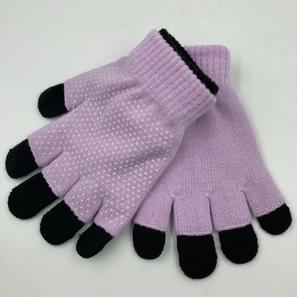 Cat & Jack Purple/Black Kids Knitted Gloves OSFM